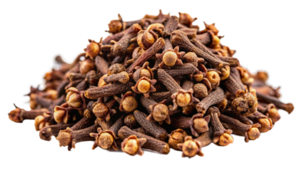 Healthy spice cloves on white or transparent background