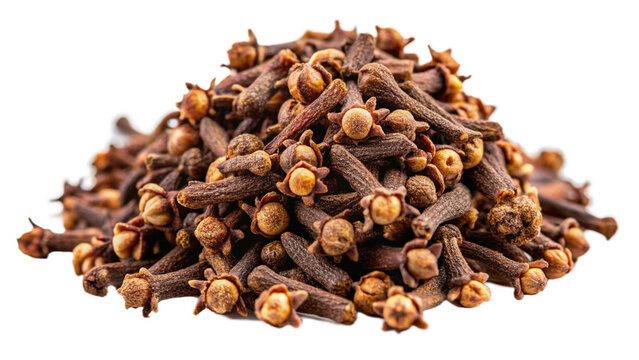 Healthy spice cloves on white or transparent background