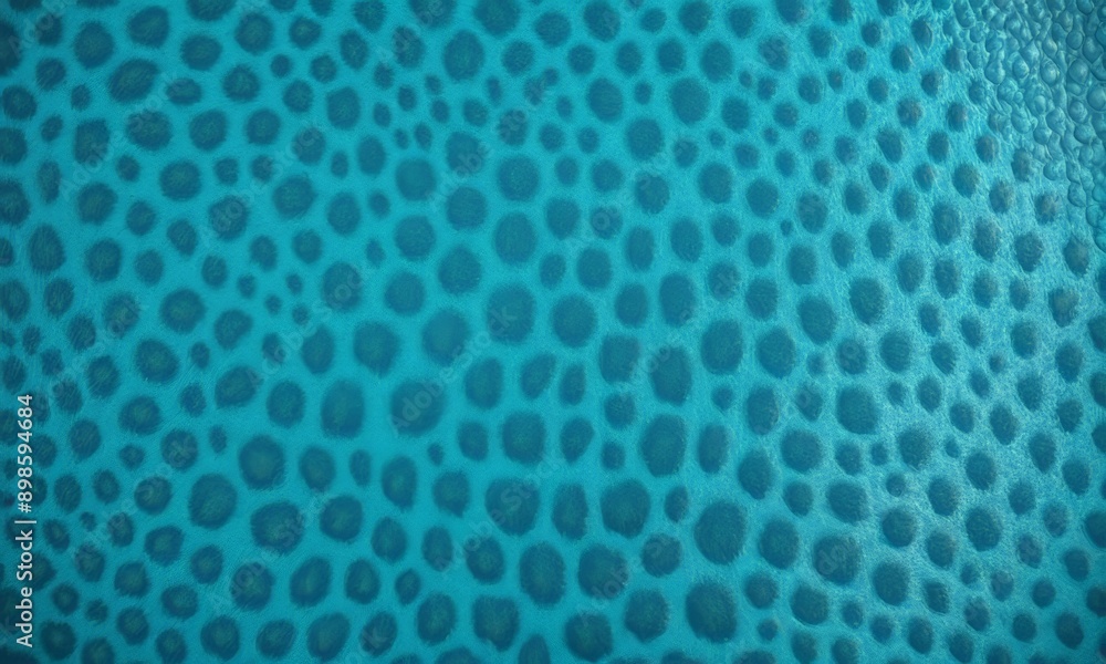 Poster close-up of a blue surface with a pattern of small circles or dots.