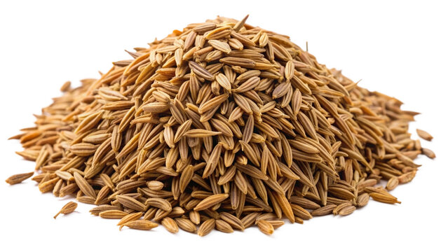 Healthy spice cumin seed on transparent background