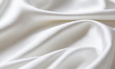 Naklejka premium close-up of a white fabric with a smooth, flowing texture.