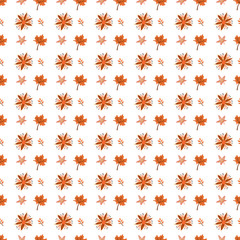 Autumn leaves pattern with leaves and flowers vector