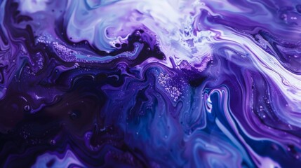 Purple acrylic abstract painting background with fluid art and color blending