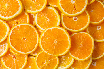 orange slices background Healthy food background