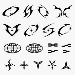 Abstract shape element Y2K retro style