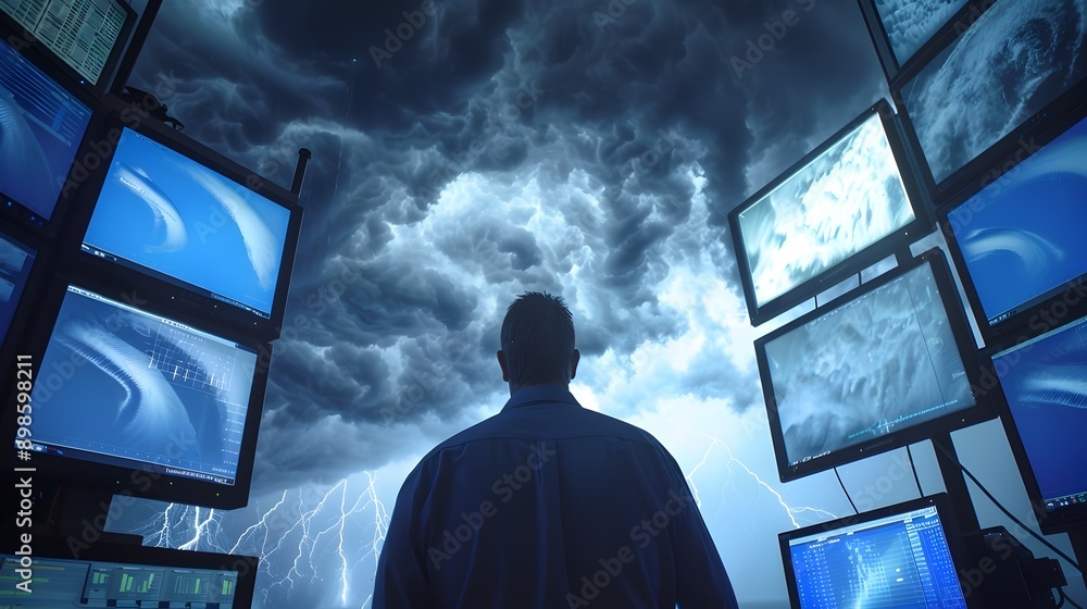 Aufkleber Severe Weather Monitoring Dashboards Displaying Comprehensive Data