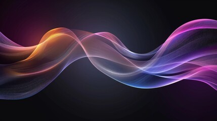 Obraz premium Dark background with colorful wavy lines flowing in an abstract pattern