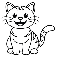 Cat silhouette with white background