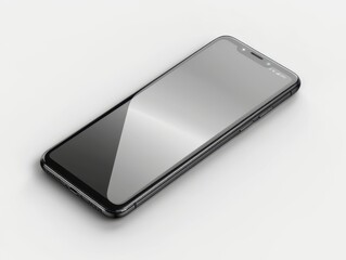 Modern Black Smartphone with Blank Screen on Transparent Background