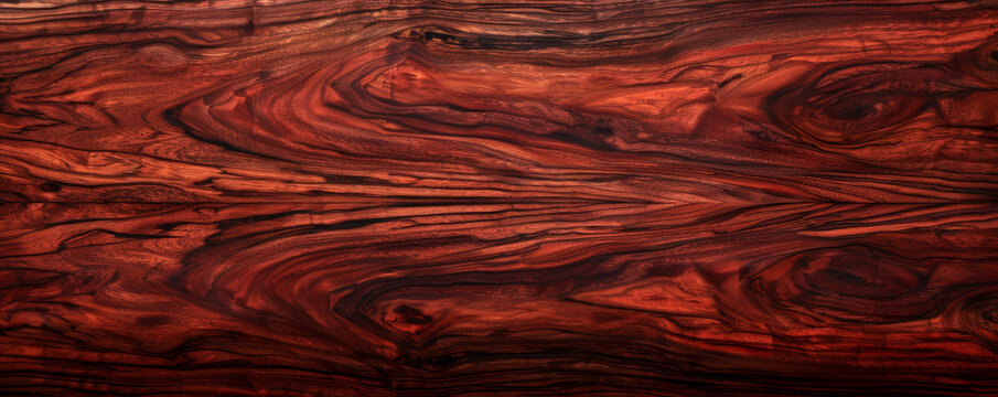 A sleek cocobolo wood backdrop featuring deep, reddish-brown tones and intricate grain details, ideal for premium presentations.