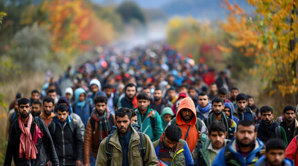 refugees crosses the border