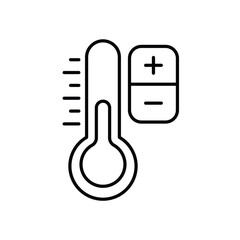 temperature control line icon with white background vector stock illustration