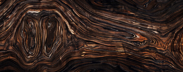 A sophisticated ziricote wood backdrop with dark, rich tones and distinctive grain patterns, perfect for luxurious visuals.