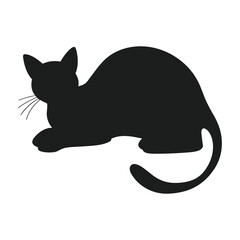 Stretching Cat Silhouette Vector - Elegant Pet Design