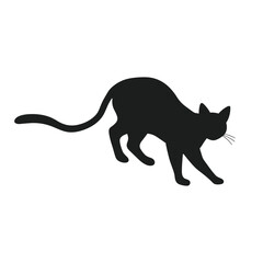 Graceful Cat Silhouette Vector - Iconic Feline Illustration