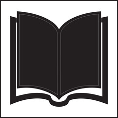 Black Book icon Simple book symbol pictogram  illustration, Cartoon open book and pages. Education concept. Line drawing. Opened books sign store logo. Flying pages. World book day.