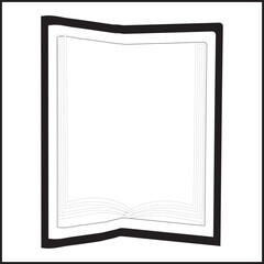 Obraz premium Black Book icon Simple book symbol pictogram illustration, Cartoon open book and pages. Education concept. Line drawing. Opened books sign store logo. Flying pages. World book day.