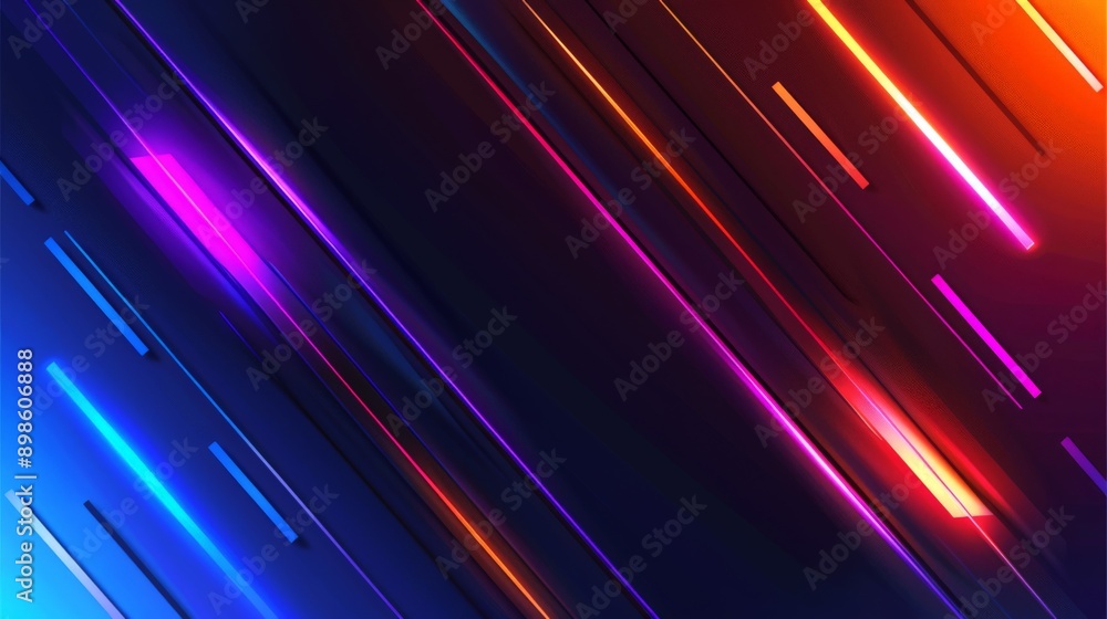 Poster abstract background with vibrant diagonal lines glowing, evoking a feeling of depth and motion