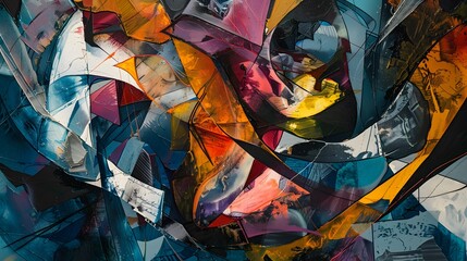 Abstract painting with vibrant colors and a sense of movement Perfect for adding a touch of energy to any room