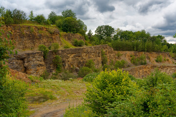 Alter Steinbruch bei Holzhausen, Gemeinde Dittelbrunn, Landkreis Schweinfurt, Unterfranken, Bayern,...