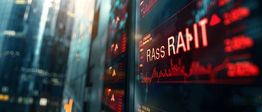 Stock market ticker with "Loss Rapid" displayed, a metaphor for financial downturn.