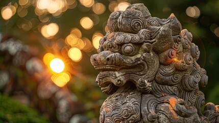 Intricate Detail of Stone Sculpture: Exquisite Close-up Artistry in Grey Stone Bouquet Ornament