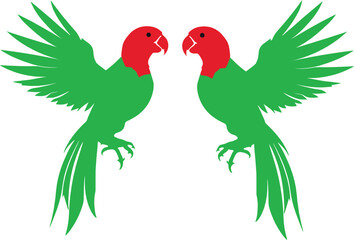 Vibrant Feathers A Colorful Parrot Vector on White.