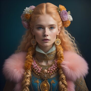 A woman in a film costume