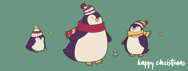 christmas cartoon Cute elements, card decoration, vector illustration