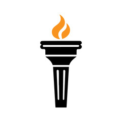 olympic torch icon vector flat design