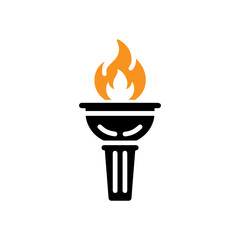 olympic torch icon vector flat design
