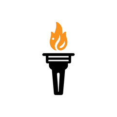 olympic torch icon vector flat design