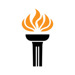 olympic torch icon vector flat design