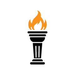 olympic torch icon vector flat design