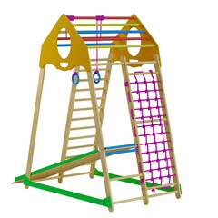 play structure, Childers paying tings, outdoor gym, play area, , no background, different design, png, white background, isolated, abstract, 3d model.