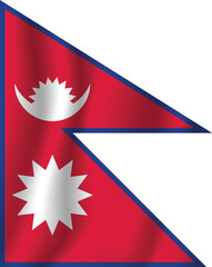 Realistic Nepal flag perfect color, scale, and proportion.