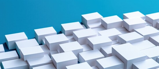 Obraz premium White Cubes on a Blue Background
