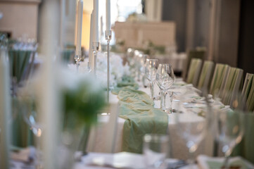 Cozy decoration of Beautiful romantic elegant wedding