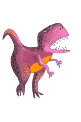 Cartoon dinosaur on a white background. Tyrannosaurus Rex