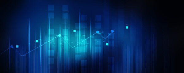2d illustration Stock market online business concept. business Graph