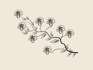 Flat design rose silhouette