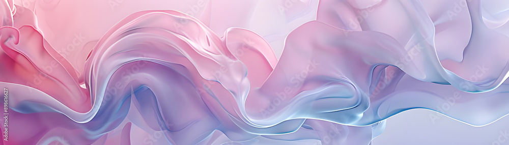 Poster an abstract image with soft pastel colors forming flowing shapes, creating a dreamy and soothing bac