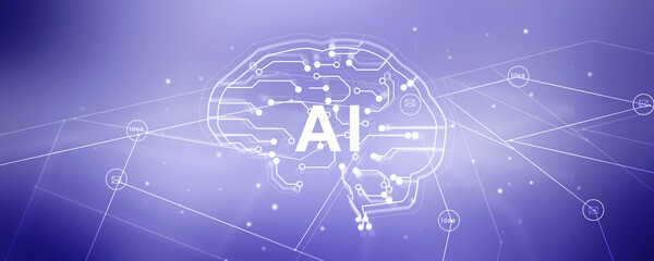 2d illustration Artificial Intelligence (AI) concept
