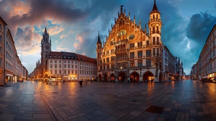 Fototapeta premium Old Town Hall at Marienplatz Square in Munich, Germany 
