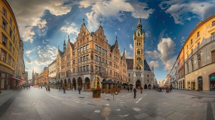 Fototapeta premium Old Town Hall at Marienplatz Square in Munich, Germany 