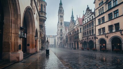Obraz premium Old Town Hall at Marienplatz Square in Munich, Germany 