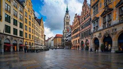 Fototapeta premium Old Town Hall at Marienplatz Square in Munich, Germany 