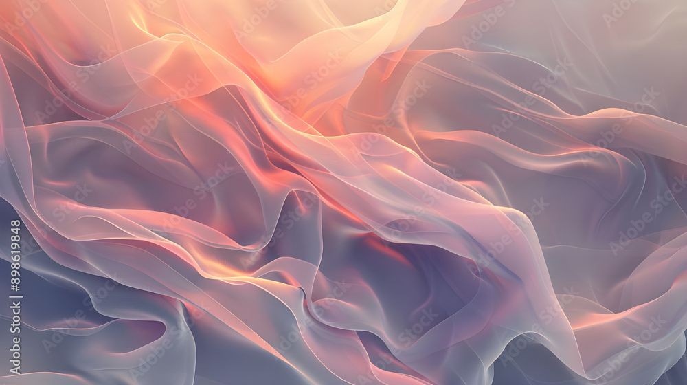 Aufkleber Colorful and vibrant abstract smoke patterns flowing against a gradient background, creating a dynamic and ethereal visual effect.
