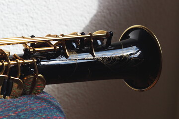 Bell Part of Black Colored Straight Saxophone