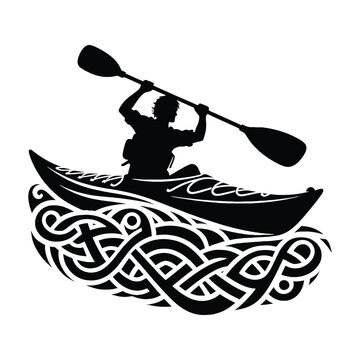 recommend clip art: Kayaking, rowling, canoeing